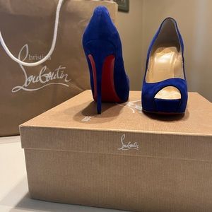Christian Louboutin size 5 1/2 Blue Suede for sale!!!